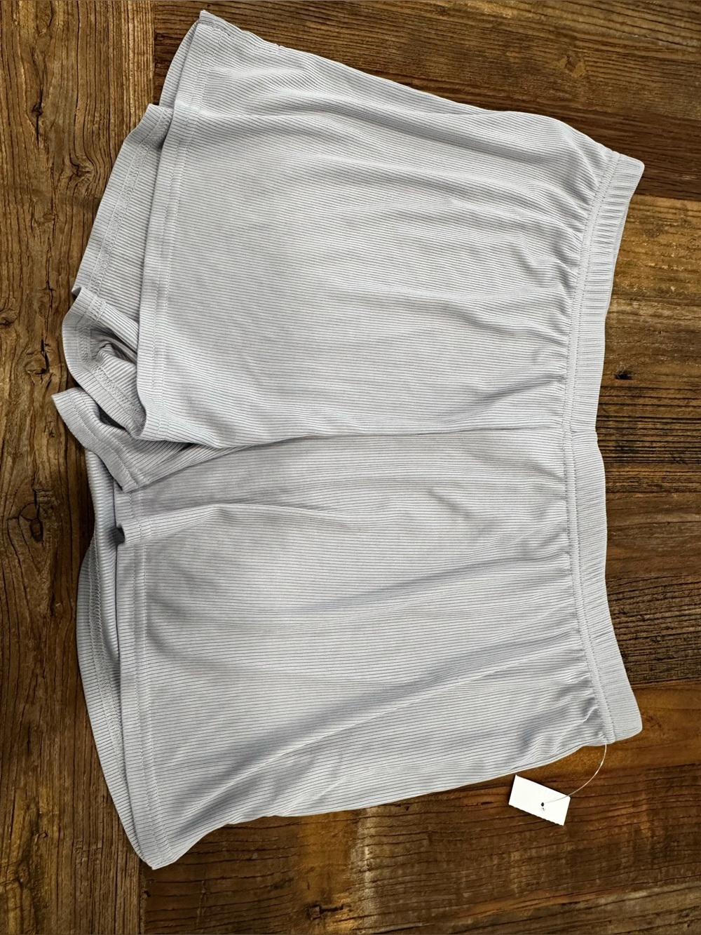 Light Gray lavender Ribbed Lounge Shorts